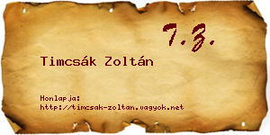 Timcsák Zoltán névjegykártya