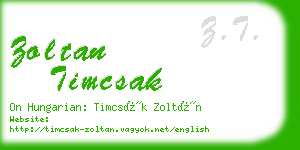 zoltan timcsak business card